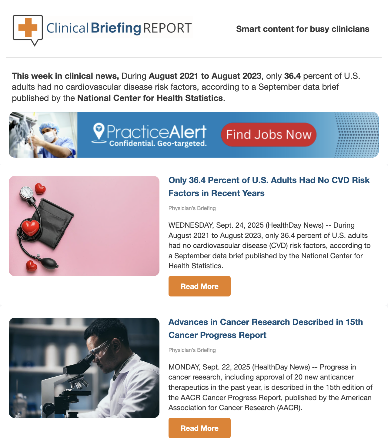 Clinical Briefing Report - Credible Clinical News Delivered Directly to HCPs Clinical Briefing Report - Credible Clinical News Delivered Directly to HCPs